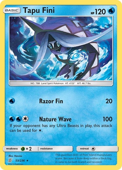 Tapu Fini (SM - Unified Minds) Near Mint Reverse Holofoil