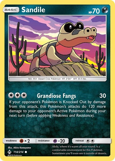 Sandile (114) (SM - Unbroken Bonds) Near Mint Reverse Holofoil