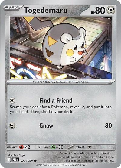 Togedemaru - 073 (ME02: Phantasmal Flames) Near Mint Reverse Holofoil