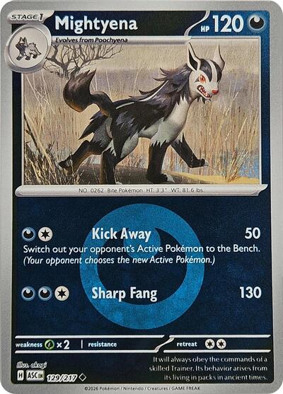Mightyena - 129/217 (Energy Symbol Pattern) (ME: Ascended Heroes) Near Mint Reverse Holofoil
