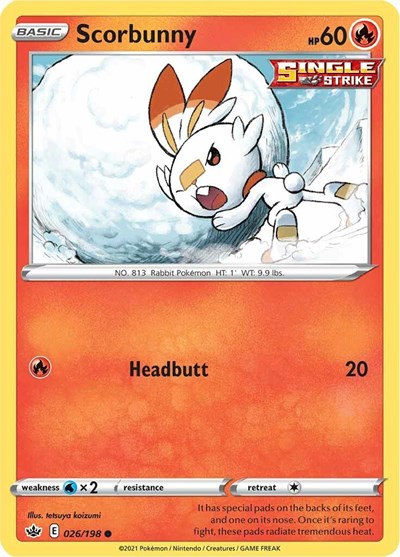 Scorbunny (SWSH06: Chilling Reign) Near Mint Reverse Holofoil