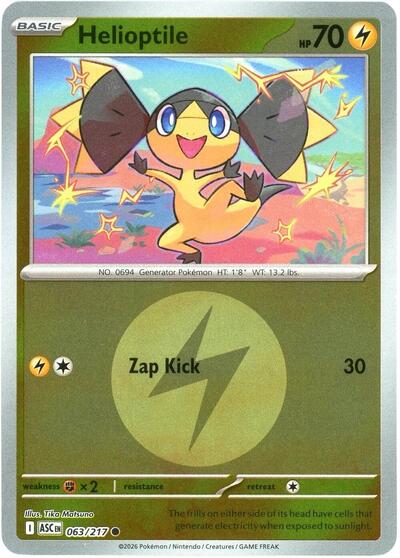 Helioptile (Energy Symbol Pattern) (ME: Ascended Heroes) Near Mint Reverse Holofoil