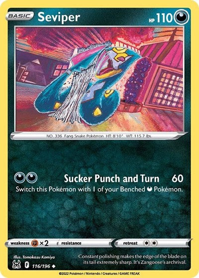 Seviper (SWSH11: Lost Origin) Near Mint Reverse Holofoil