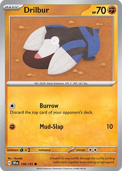 Drilbur (SV08: Surging Sparks) Near Mint Reverse Holofoil