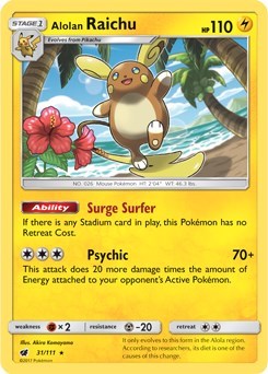 Alolan Raichu - 31/111 (SM Crimson Invasion) (Deck Exclusives) Near Mint
