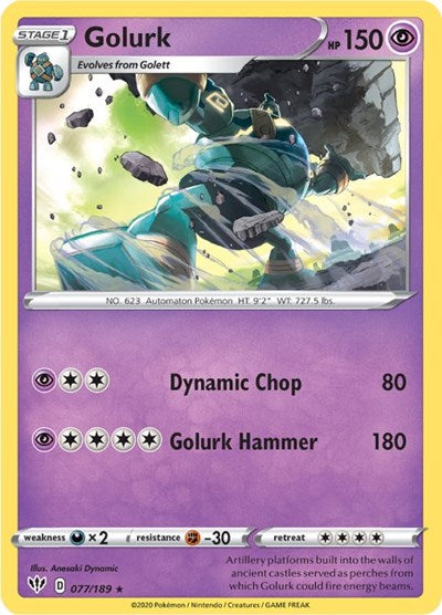 Golurk (SWSH03: Darkness Ablaze) Near Mint Reverse Holofoil