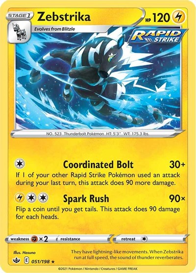 Zebstrika (SWSH06: Chilling Reign) Near Mint Reverse Holofoil