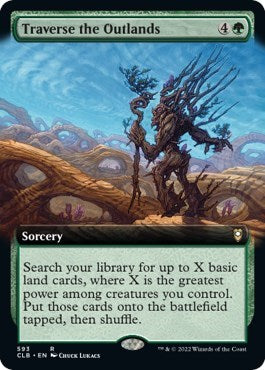Traverse the Outlands (Extended Art) (Commander Legends: Battle for Baldur's Gate) Light Play