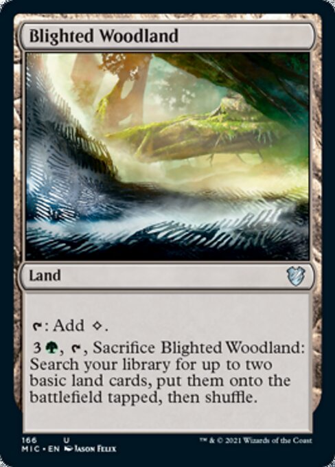 Blighted Woodland (Commander 2021 Midnight Hunt) Light Play
