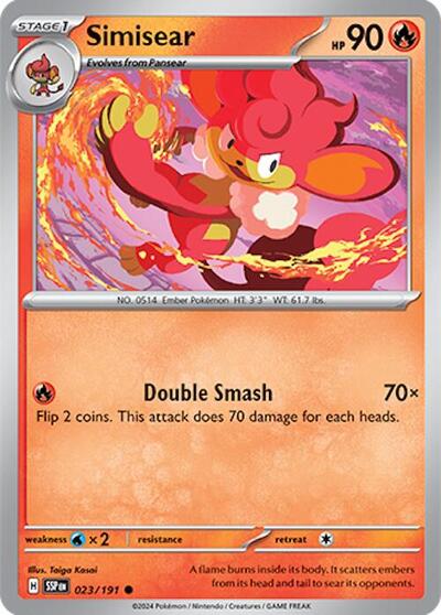 Simisear (SV08: Surging Sparks) Near Mint