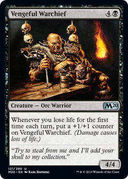 Vengeful Warchief (Magic 2020 Core Set) Light Play Foil