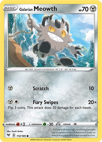 Galarian Meowth (SWSH04: Vivid Voltage) Near Mint