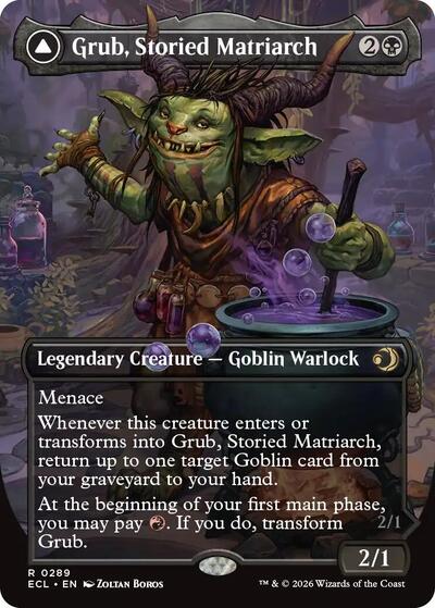 Grub, Storied Matriarch (Borderless) (Lorwyn Eclipsed) Near Mint Foil