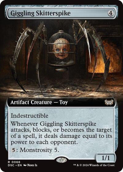 Giggling Skitterspike (Extended Art) (Commander: Duskmourn: House of Horror) Near Mint