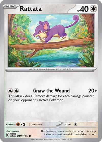 Rattata (Scarlet and Violet: 151) Near Mint Reverse Holofoil