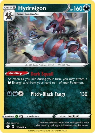 Hydreigon (SWSH03: Darkness Ablaze) Near Mint Reverse Holofoil