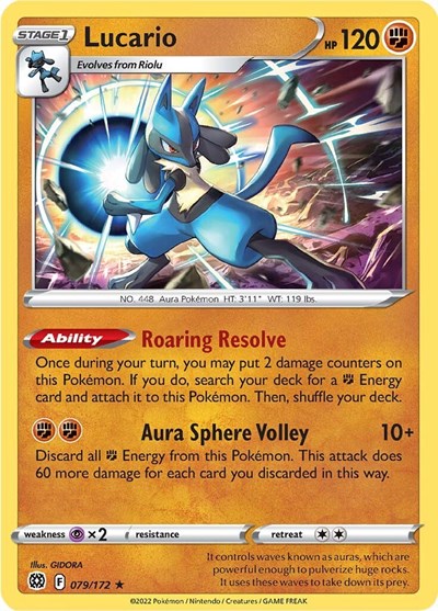 Lucario (SWSH09: Brilliant Stars) Near Mint Reverse Holofoil