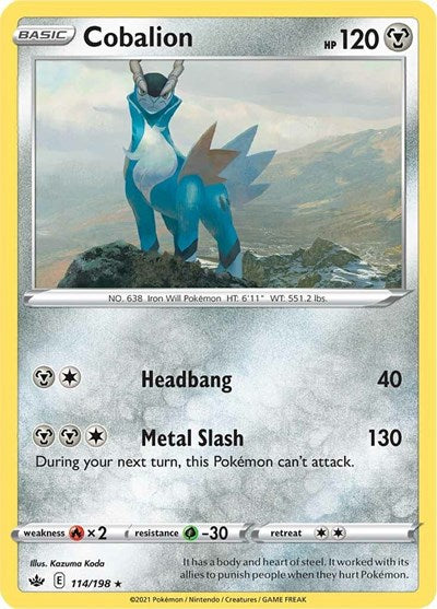 Cobalion (SWSH06: Chilling Reign) Near Mint Reverse Holofoil