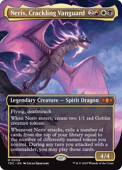 Neriv, Crackling Vanguard (Borderless) (Commander: Tarkir: Dragonstorm) Light Play