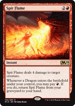 Spit Flame (Magic 2019 Core Set) Light Play