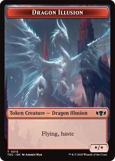 Dragon Illusion / Monk Double-Sided Token (Commander: Tarkir: Dragonstorm) Near Mint