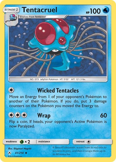 Tentacruel (SM - Unbroken Bonds) Near Mint Reverse Holofoil
