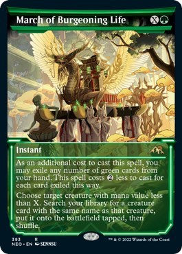 March of Burgeoning Life (Showcase) (Kamigawa: Neon Dynasty) Near Mint