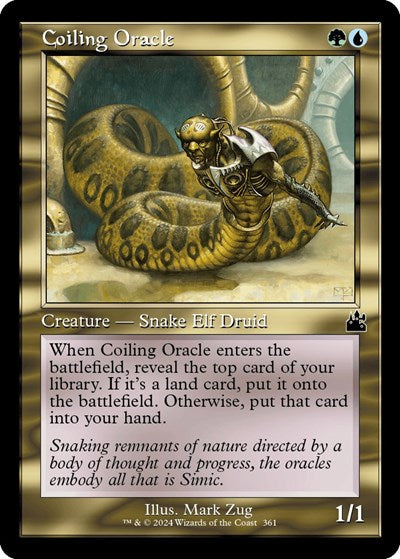 Coiling Oracle (Retro Frame) (Ravnica Remastered) Light Play Foil