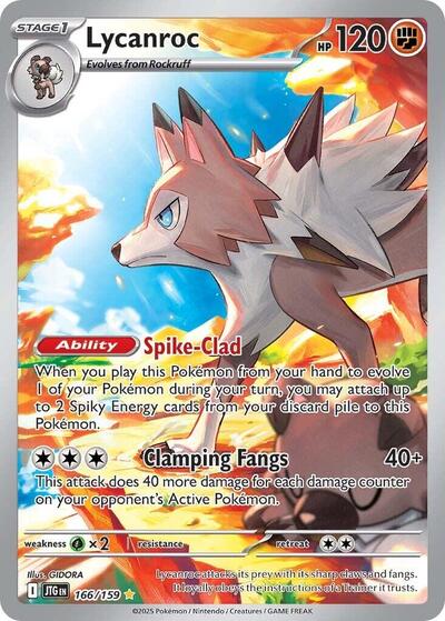 Lycanroc - 166 (SV09: Journey Together) Near Mint Holofoil