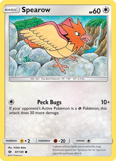 Spearow (SM Base Set) Near Mint Reverse Holofoil