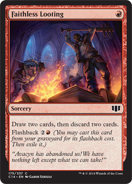 Faithless Looting (Commander 2014 Edition) Light Play