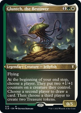 Gluntch, the Bestower (Etched Foil) (Commander Legends: Battle for Baldur's Gate) Light Play Foil