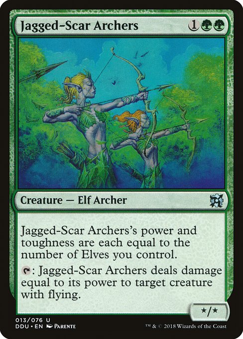 Jagged-Scar Archers (Duel Decks: Elves vs Inventors) Near Mint