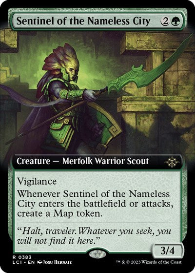 Sentinel of the Nameless City (Extended Art) (The Lost Caverns of Ixalan) Light Play Foil