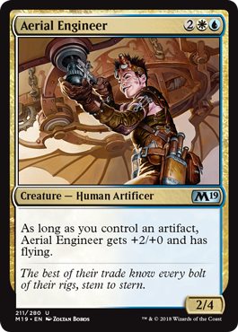 Aerial Engineer (Magic 2019 Core Set) Light Play Foil