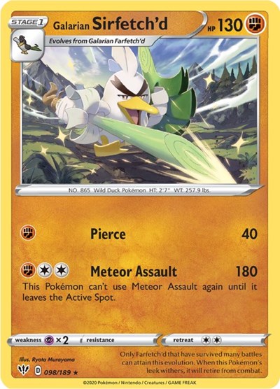 Galarian Sirfetch'd (SWSH03: Darkness Ablaze) Near Mint Reverse Holofoil