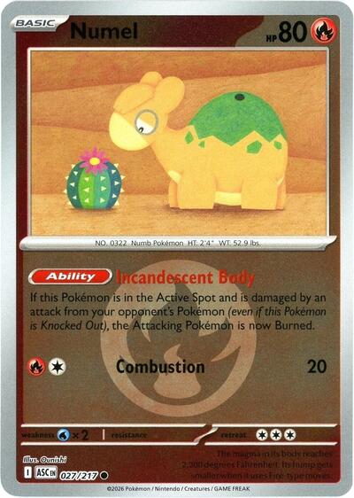 Numel - 027/217 (Energy Symbol Pattern) (ME: Ascended Heroes) Near Mint Reverse Holofoil