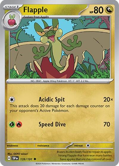 Flapple - 139 (SV08: Surging Sparks) Near Mint Reverse Holofoil