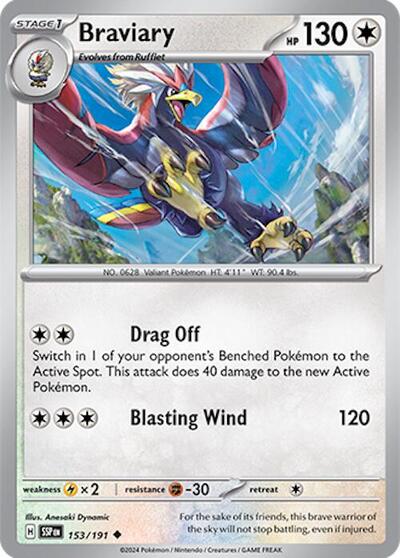 Braviary - 153 (SV08: Surging Sparks) Near Mint