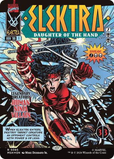 Elektra, Daughter of the Hand (Borderless) (395) (Marvel Super Heroes) Near Mint Foil