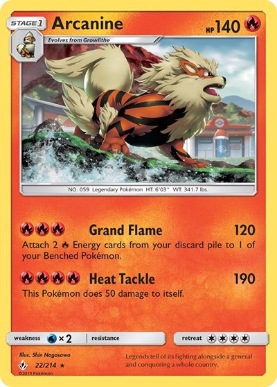 Arcanine (SM - Unbroken Bonds) Near Mint Reverse Holofoil