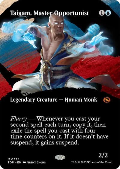 Taigam, Master Opportunist (Borderless) (Tarkir: Dragonstorm) Near Mint Foil