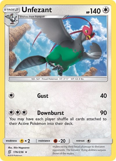 Unfezant (SM - Unified Minds) Near Mint Reverse Holofoil