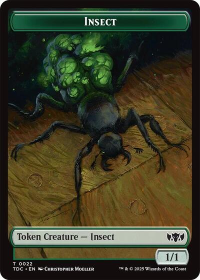 Insect (0022) / Zombie Druid Double-Sided Token (Commander: Tarkir: Dragonstorm) Near Mint