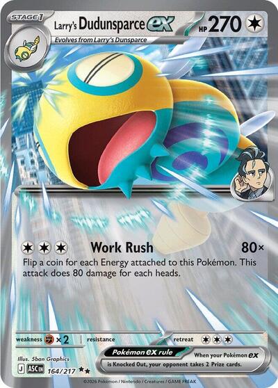 Larry's Dudunsparce ex (ME: Ascended Heroes) Near Mint Holofoil