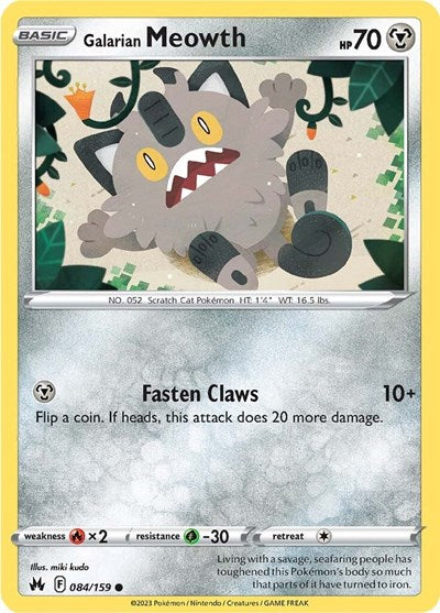 Galarian Meowth (Crown Zenith) Near Mint