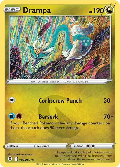 Drampa (SWSH07: Evolving Skies) Near Mint Reverse Holofoil