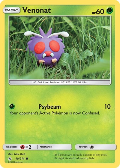 Venonat (10) (SM - Unbroken Bonds) Near Mint Reverse Holofoil