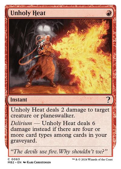 Unholy Heat (White Border) (Mystery Booster 2) Near Mint