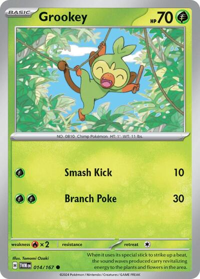 Grookey (SV06: Twilight Masquerade) Near Mint Reverse Holofoil